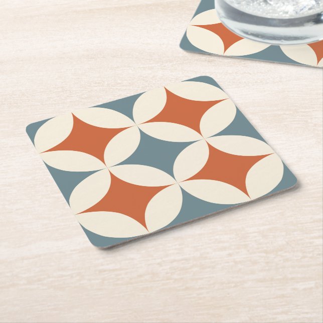 Porta-copo De Papel Quadrado Meios séculos Retrovisores Círculos Modernos (Inclinado)