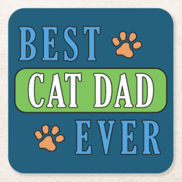 Porta-copo De Papel Quadrado Melhor Pai De Gato
