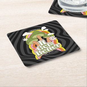 Porta-copo De Papel Quadrado Melhora   Boas Vibes e Groovy se sentem personaliz