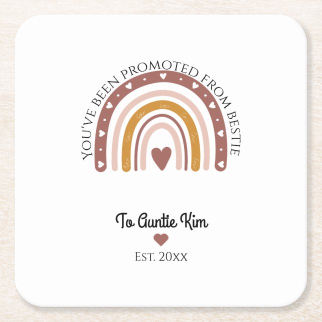 Porta-copo De Papel Quadrado Melhores Amigos Para Sempre Foto Personalizada  (Frente)