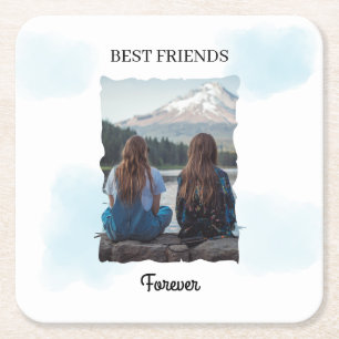 Porta-copo De Papel Quadrado Melhores Amigos Para Sempre Foto Personalizada