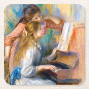 Porta-copo De Papel Quadrado Meninas do Piano, Renoir