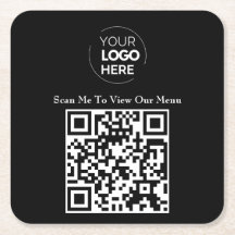 Menu Código QR | Logotipo preto sem contato Modern