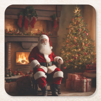 Porta-copo De Papel Quadrado Merry Christmas Coaster – Festive Holiday