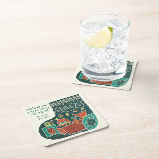 Porta-copo De Papel Quadrado Merry Christmas from My Fox Hole!