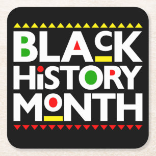 Porta-copo De Papel Quadrado Mês da História Negra Melanina Rei Rainha Irmã Car
