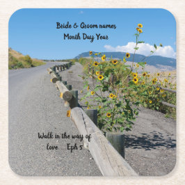 Porta-copo De Papel Quadrado Mesa de flores da montanha ocidental do país casua