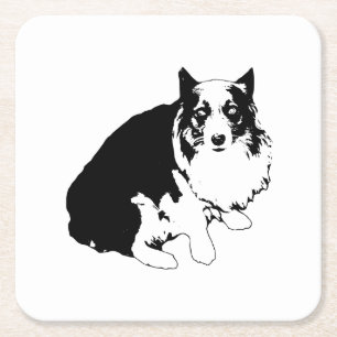 Porta-copo De Papel Quadrado Mesa Guarda Corgi