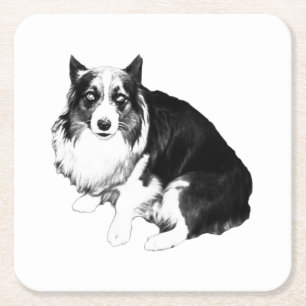 Porta-copo De Papel Quadrado Mesa silenciosa, Calm Corgi