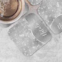 Metálico Personalizado Da Glitter De Prata Glam