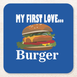 Porta-copo De Papel Quadrado Meu Primeiro Burger De Amor