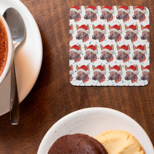 Porta-copo De Papel Quadrado Mexican Hairless Dog Breed Christmas Stars