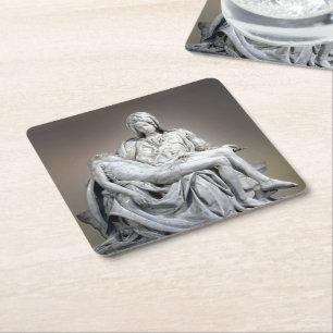 Porta-copo De Papel Quadrado Michelangelo - A Pieta