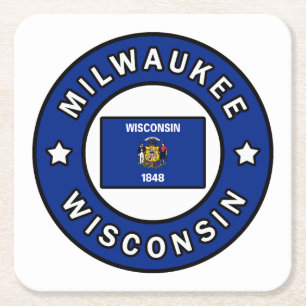 Porta-copo De Papel Quadrado Milwaukee Wisconsin