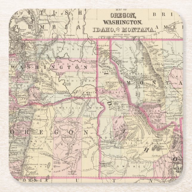 Porta-copo De Papel Quadrado Minério, lavagem, IDA, Mont (Frente)