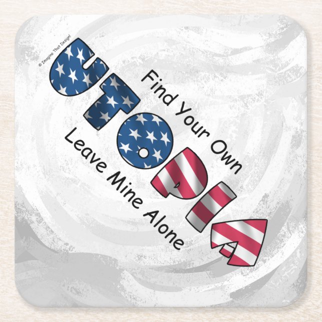 Porta-copo De Papel Quadrado Minha Utopia (Frente)