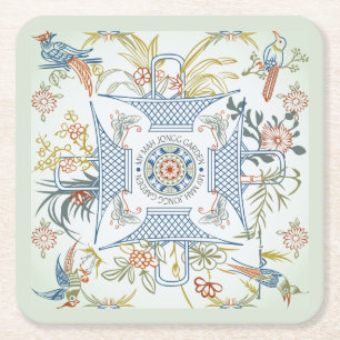 Porta-copo De Papel Quadrado Minhas Portas copos Mah Jongg Garden