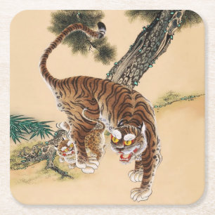 Porta-copo De Papel Quadrado Minhwa Tigre Feio Coreano