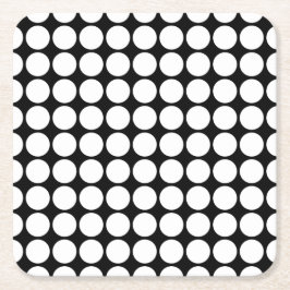 Porta-copo De Papel Quadrado Minimal White Dots on Solid Black Background