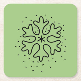 Porta-copo De Papel Quadrado Minimalist handdrawn snowflake