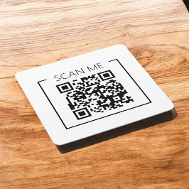 Porta-copo De Papel Quadrado Minimalist QR Code Scan Me Business