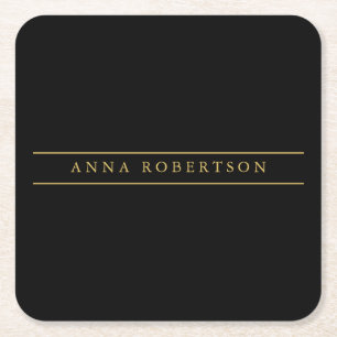 Porta-copo De Papel Quadrado Minimalista de Chic Profissional de Cores Douradas