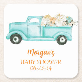 Porta-copo De Papel Quadrado Mint Little Pumpkin Cute Chá de fraldas