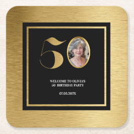 Porta-copo De Papel Quadrado Minúsculo minimalista moderno brilho do ouro 50 an