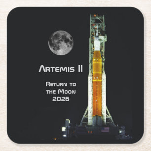Porta-copo De Papel Quadrado Missão Artemis II na Lua