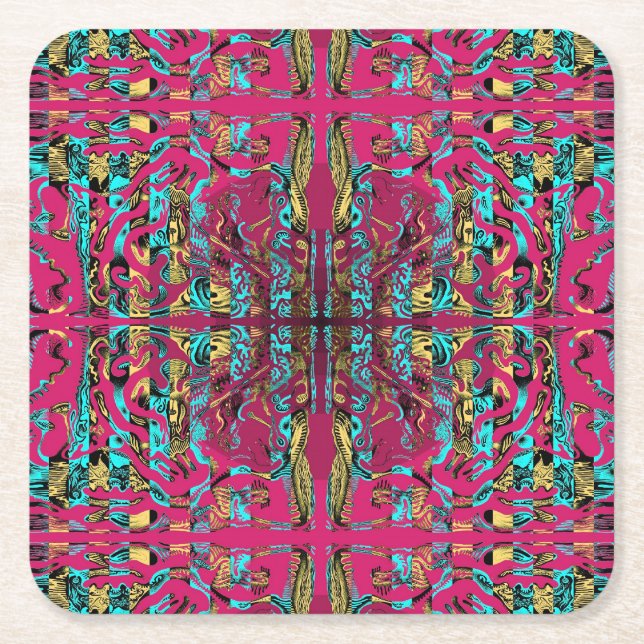 Porta-copo De Papel Quadrado Mitochondris-Pop (Frente)