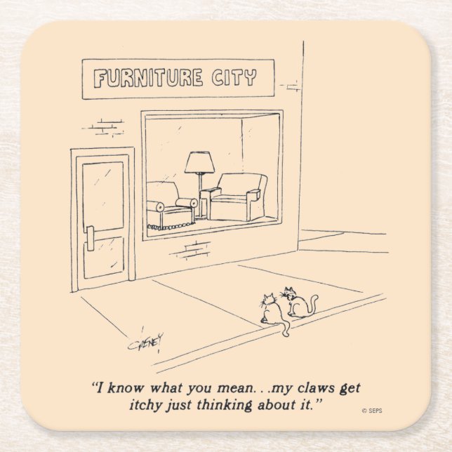 Porta-copo De Papel Quadrado Mobiliário De Cats (Frente)