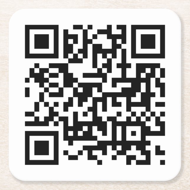 Porta-copo De Papel Quadrado Modelo de Código QR de Empresa Personalizado Simpl (Frente)