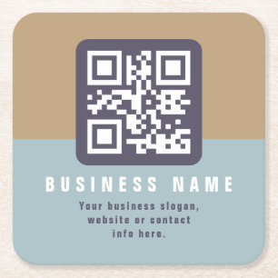 Porta-copo De Papel Quadrado Modelo de código QR moderno editável Cores sem s