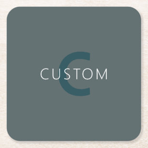 Porta-copo De Papel Quadrado Modelo de Monograma Personalizável com Estilo