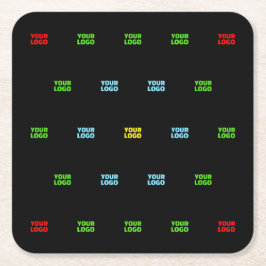 Porta-copo De Papel Quadrado Modelo de padrão de imagem ou logotipo carregado m