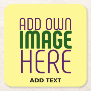 PORTA-COPO DE PAPEL QUADRADO MODELO DE TEXTO DE IMAGEM AMARELO DE PASTEL EDITÁV