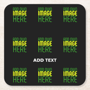 PORTA-COPO DE PAPEL QUADRADO MODELO DE TEXTO DE IMAGEM NEGRA SIMPLES EDITÁVEL M