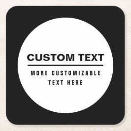Porta-copo De Papel Quadrado Modelo de texto personalizável simples e negrito