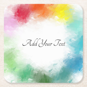 Porta-copo De Papel Quadrado Modelo Moderno Colorido de Script Calculado Person