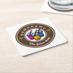 Porta-copo De Papel Quadrado Modern Bubble Tea milk compra Café Café Café funci