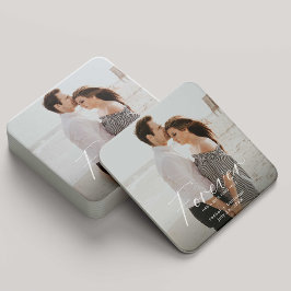 Porta-copo De Papel Quadrado Modern Forever tem um belo Noivado Fotográfico do 