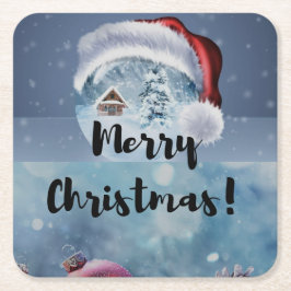 Porta-copo De Papel Quadrado Modern funny cute Christmas reindeer