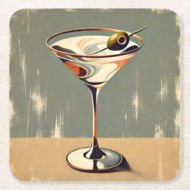 Porta-copo De Papel Quadrado Moderno de Meados do Século 1 Pintura de Martini d