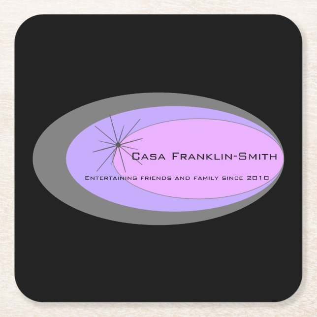 Porta-copo De Papel Quadrado Moderno do século de Médio personalizável (Frente)