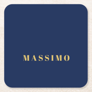 Porta-copo De Papel Quadrado Moderno Minimalista Azul Ouro Profissional Tendênc