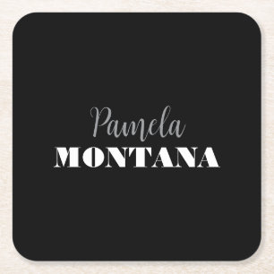 Porta-copo De Papel Quadrado Moderno Pessoal Minimalista Negro