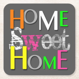 Porta-copo De Papel Quadrado Moderno Trendy Colorful Home Sweet Home