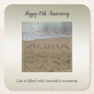 Porta-copo De Papel Quadrado Momentos Bonitos da Praia de Kauai Hawaii Aloha