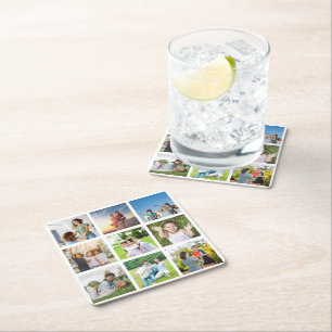 Porta-copo De Papel Quadrado Momentos Estimados: personalizável 9 Fotografias C