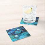 Porta-copo De Papel Quadrado Monet - Lírios de Água (azul)<br><div class="desc">Pintura familiar de Claude Monet,  Lírios-d'água (azul).</div>